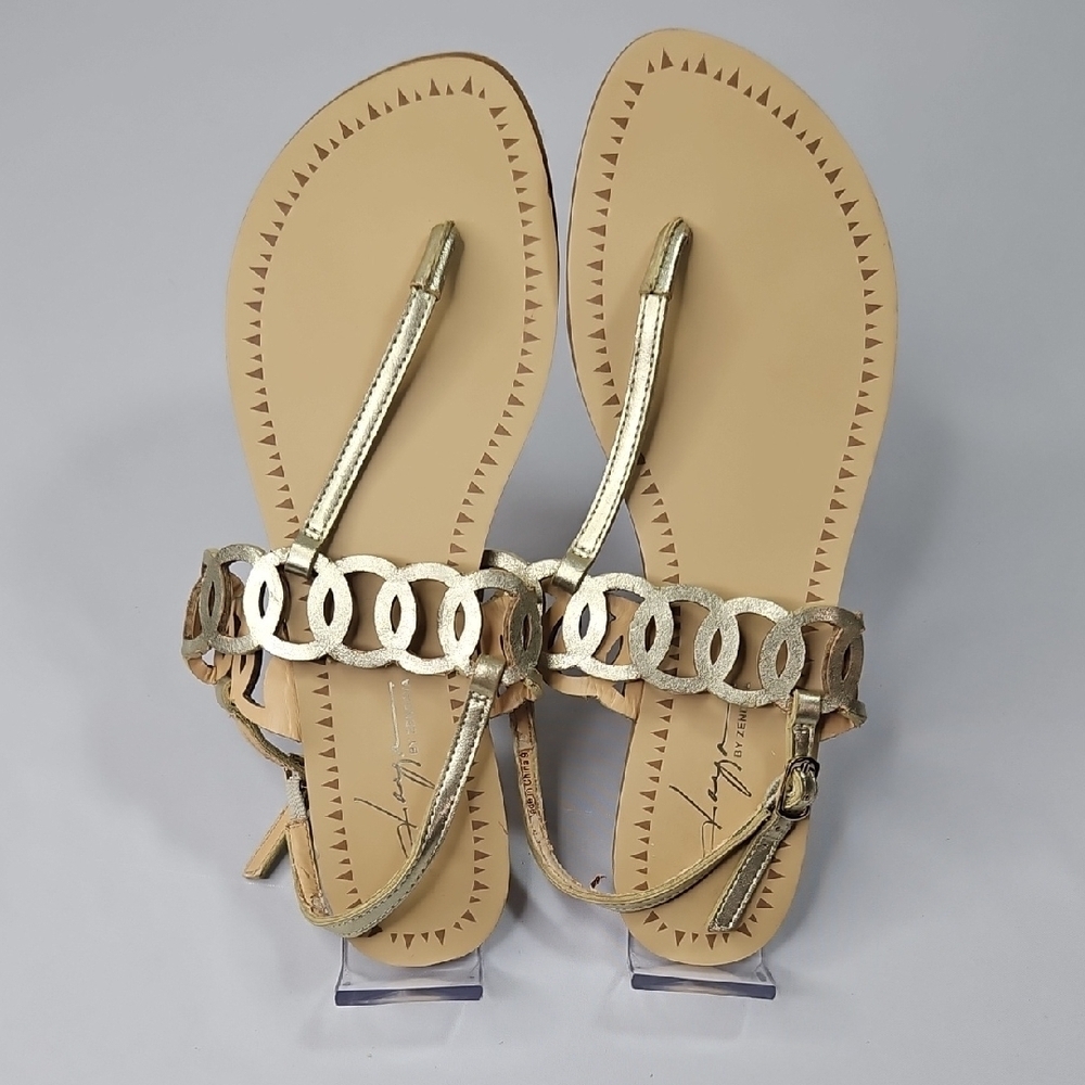 Daya By Zendaya Elegant Gold Thong Women's Sandals Size 9
